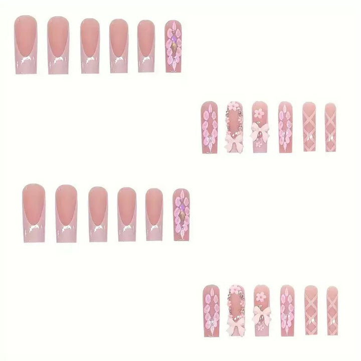 3D Floral Embellished Long Nail Extensions Stornfield