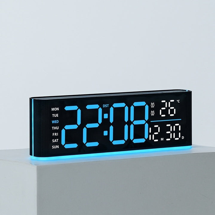 Digital LED alarm clock with temperature and day of week display Stornfield