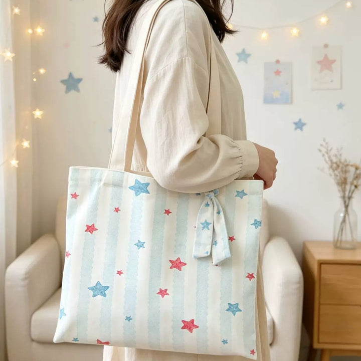Stylish Star Print Tote Bag