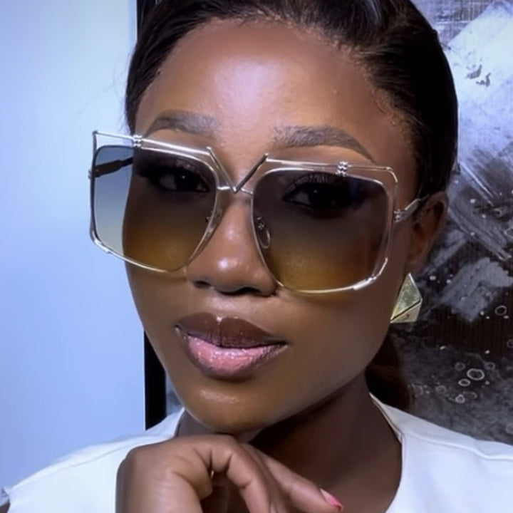 Women's futuristic oversized sunglasses with unique geometric frame Stornfield