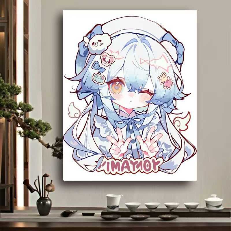 Whimsical Anime Character Canvas Art Stornfield
