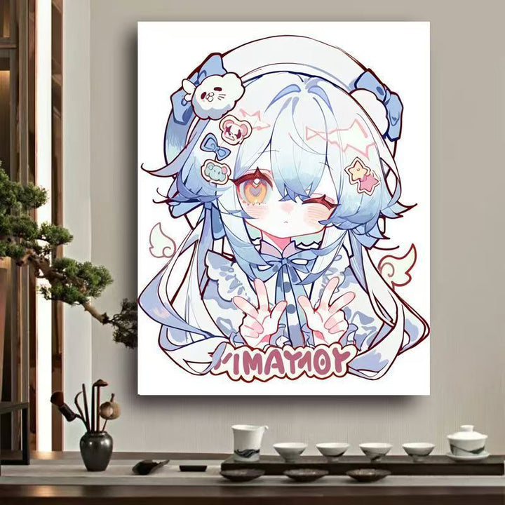 Whimsical Anime Character Canvas Art Stornfield