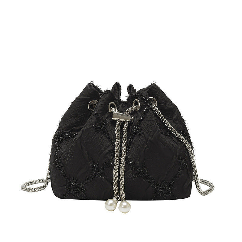 Elegant Drawstring Satin Handbag