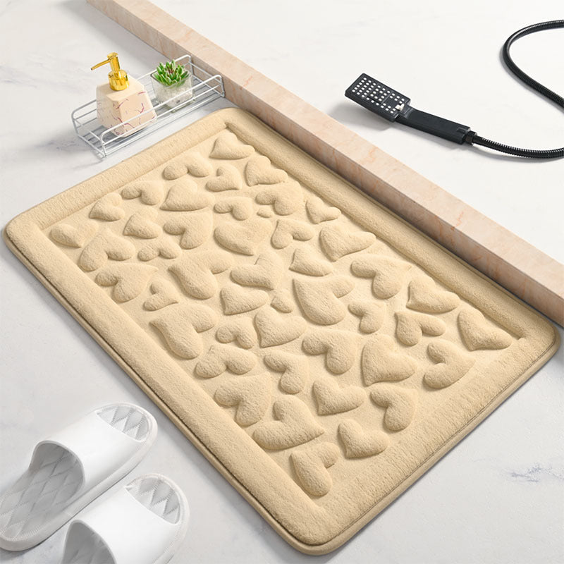 Heart Pattern Memory Foam Bath Mat