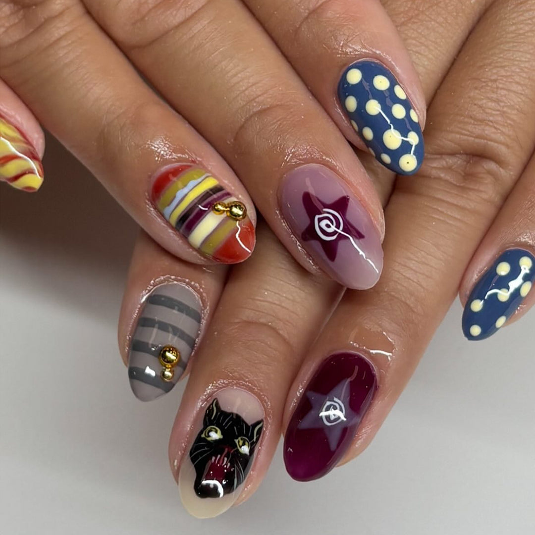 Artificial nails with creative patterns and unique details Stornfield