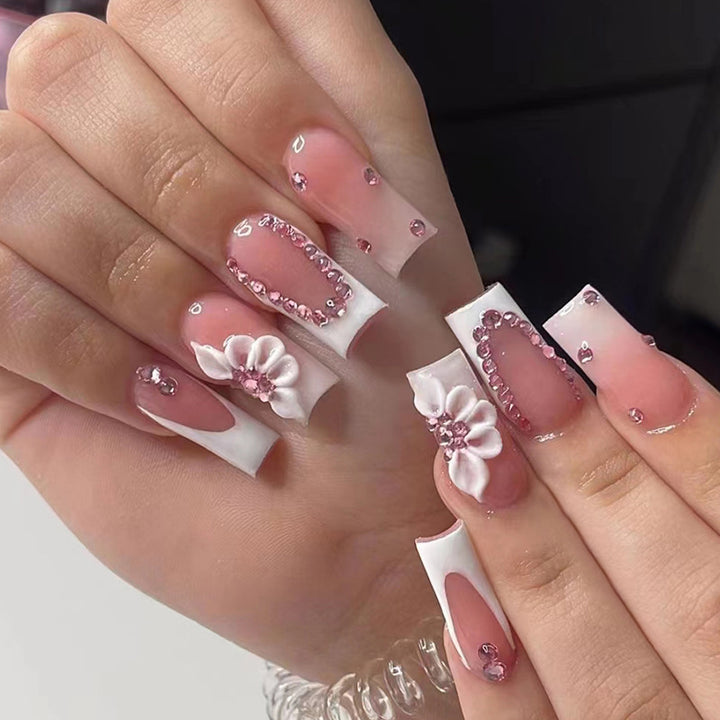 Floral Embellished Press-On Nail Tips Stornfield