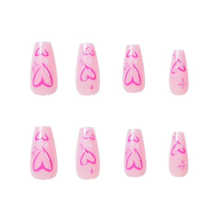 Artistic acrylic nails with heart design Stornfield
