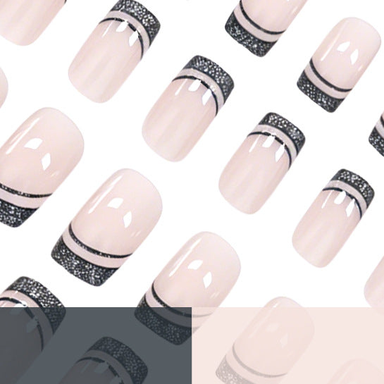 Elegant Glittery French Tip Nail Art Stornfield