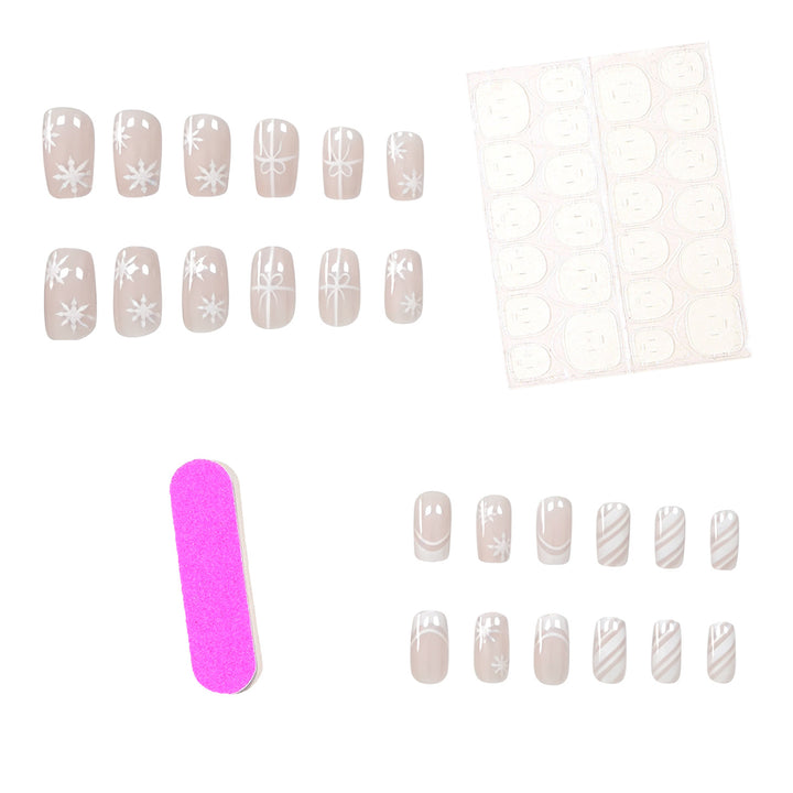 Elegant Holiday-Themed Nail Art Extensions Stornfield