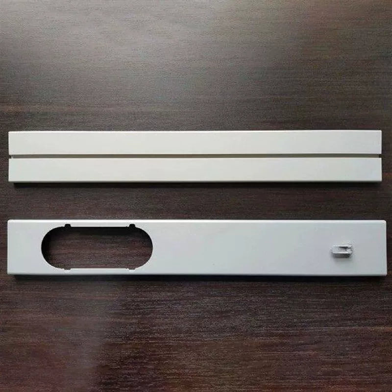 Unisex universal size portable air conditioner window vent adapter kit with adjustable sliding plate and oval exhaust connection Stornfield