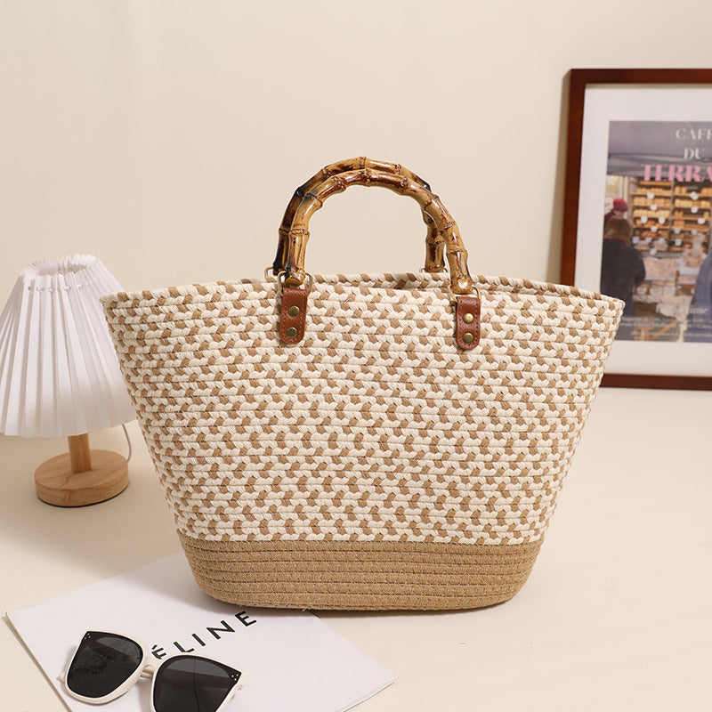 Elegant bamboo handle shopping bag Stornfield