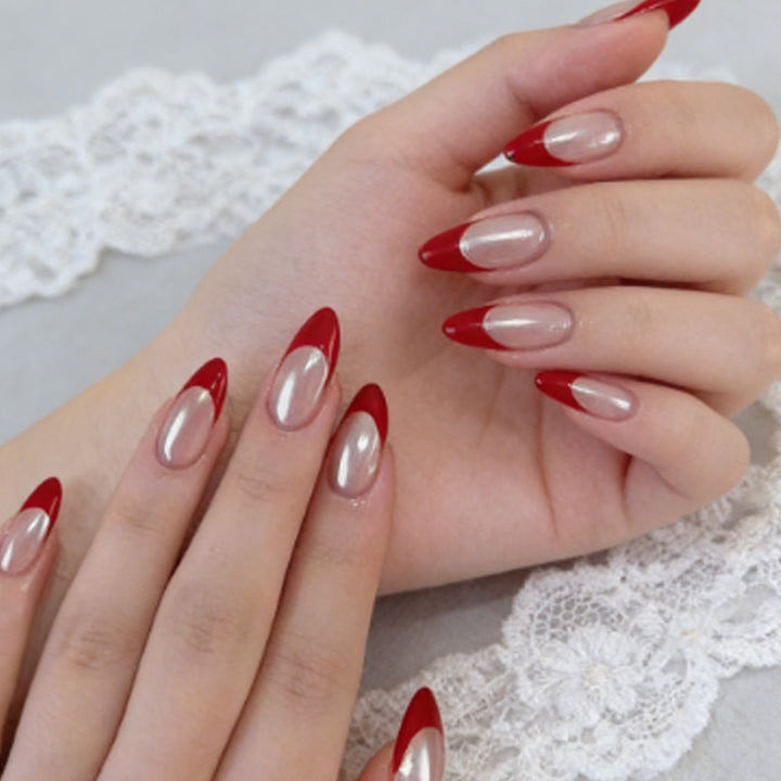 Premium French Tip Press-On Nail Set Stornfield