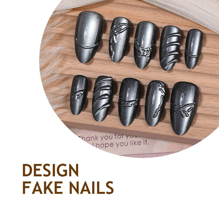 Creative artificial nail set with elegant design and different shapes Stornfield