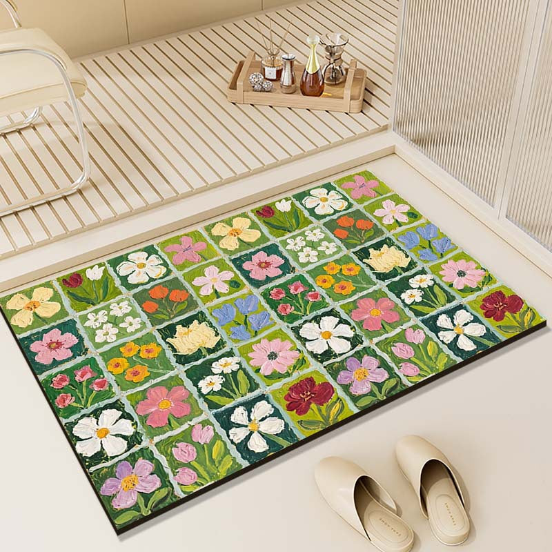 Floral Patterned Multi-Functional Floor Mat
