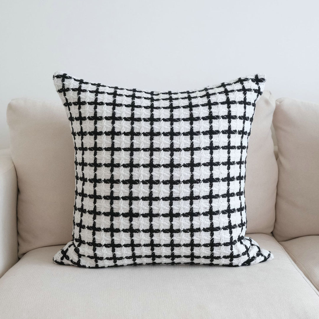 Woven Checkered Throw Pillow for Home Decor