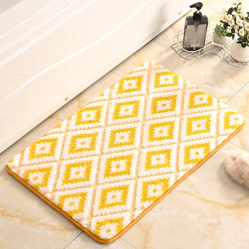 Diamond-Patterned Soft Bathroom Mat