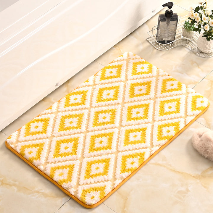 Diamond-Patterned Soft Bathroom Mat