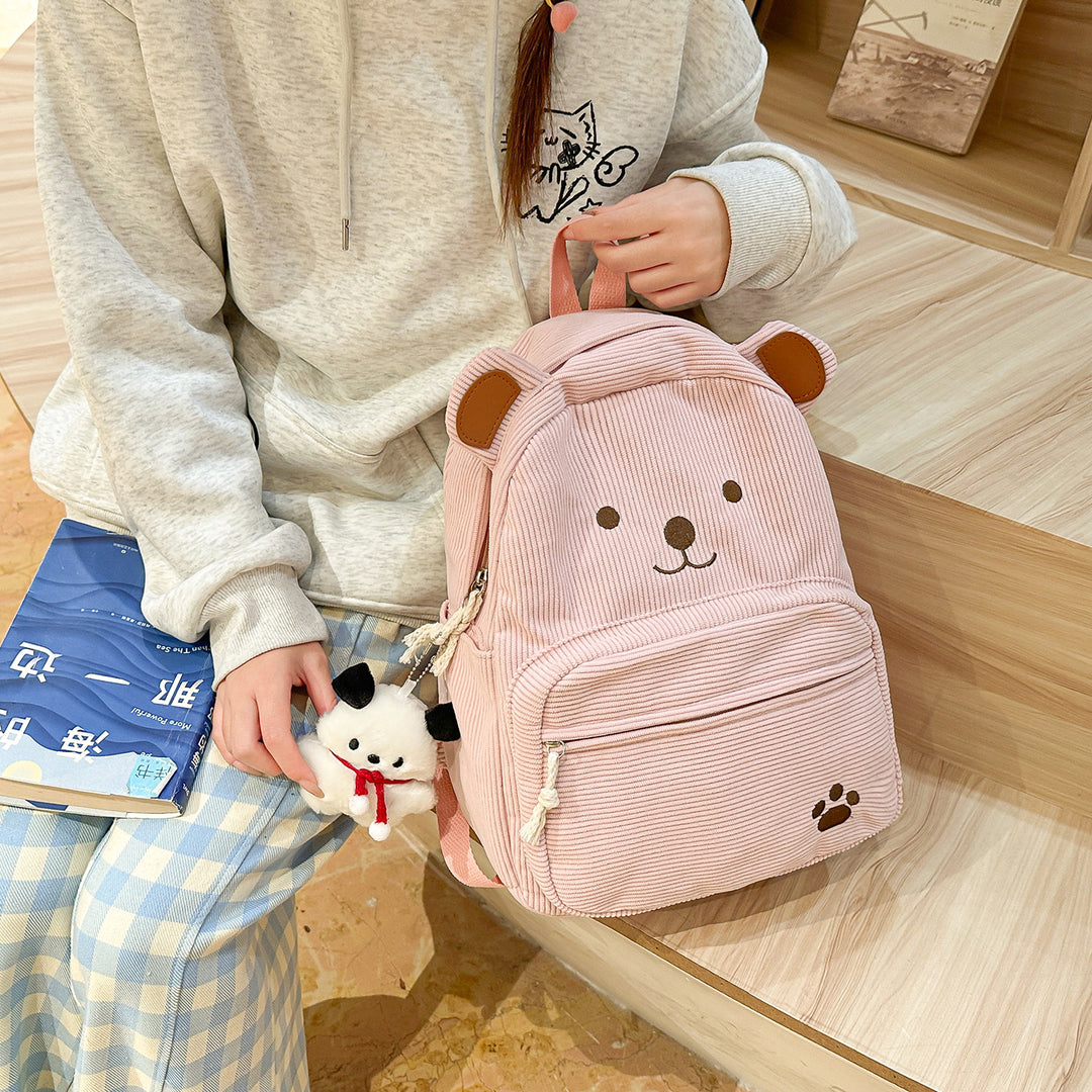 Backpack with Cute Bear Design and Practical Compartments Stornfield