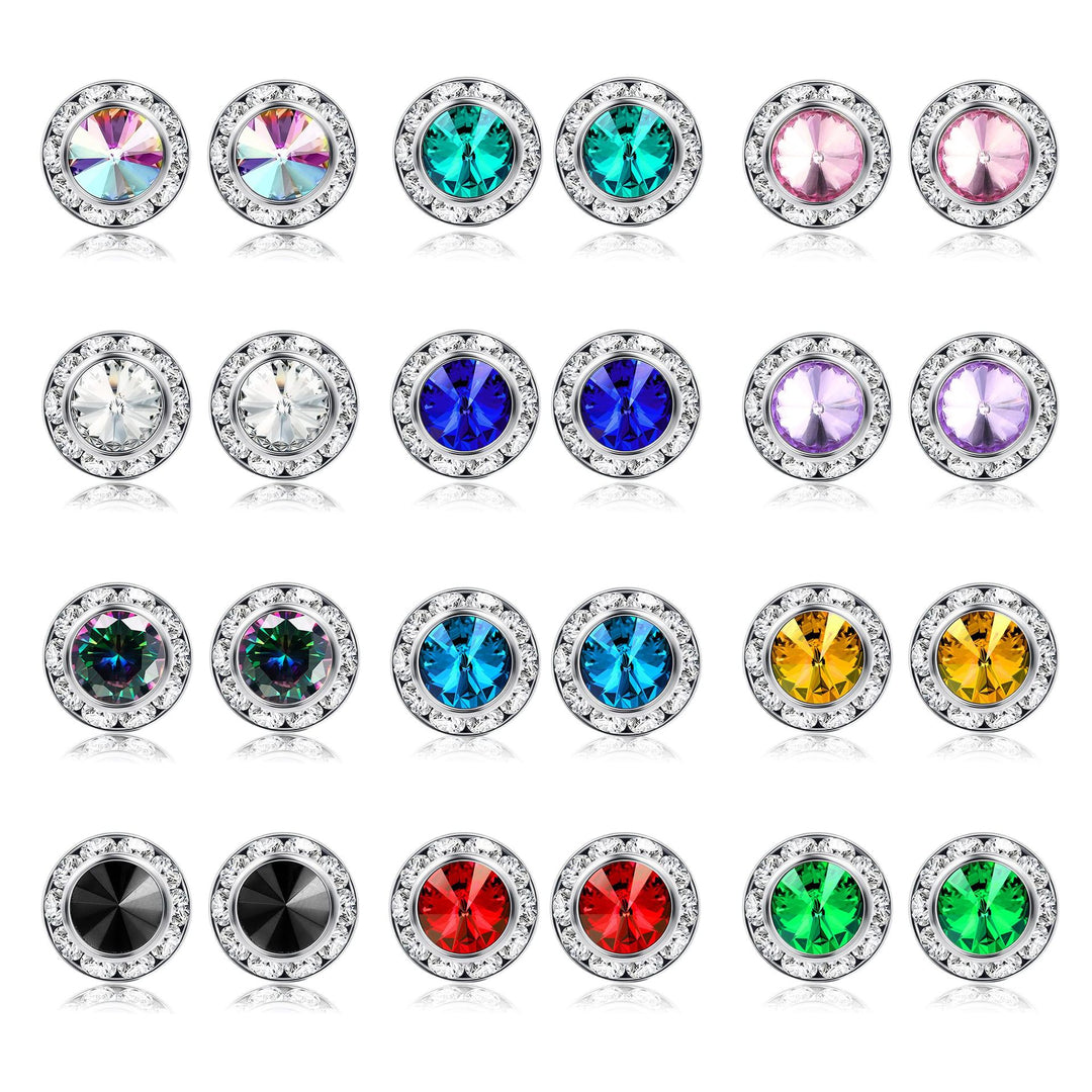 Elegant Round Crystal Stud Earrings Stornfield
