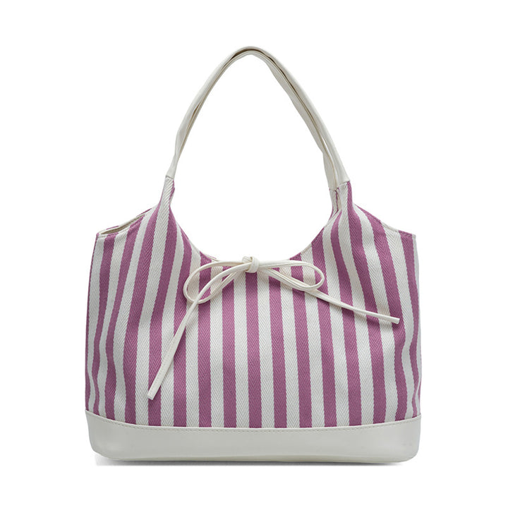 Striped Casual Tote Bag