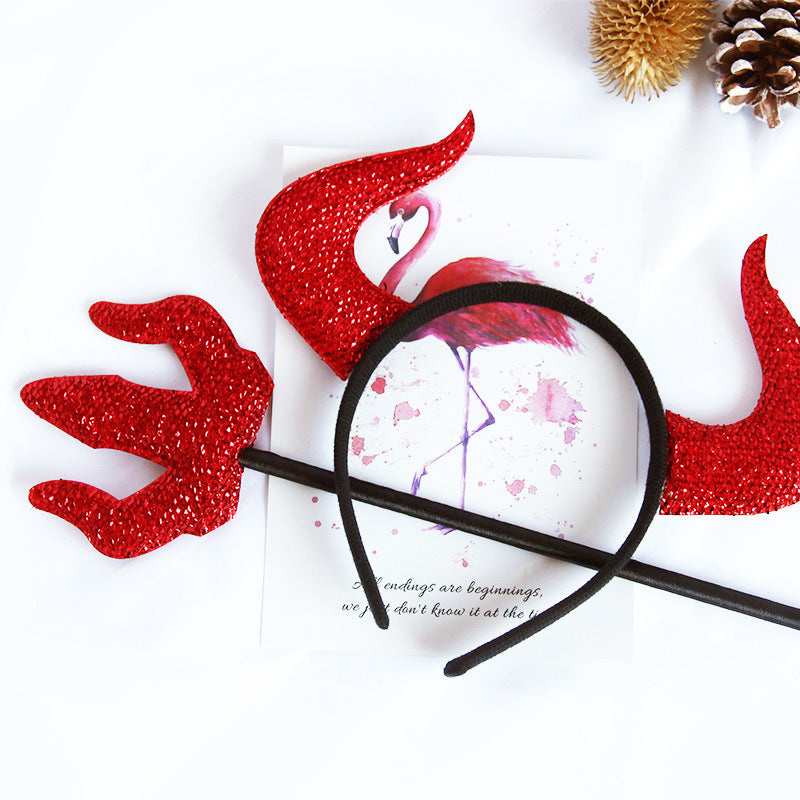 Devil's headband with glitter and devil horns Stornfield