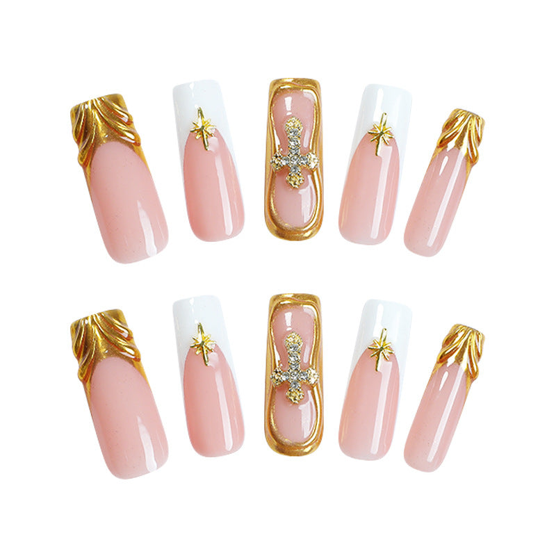 Creative Nail Art Set with Sparkling Gold Accents Stornfield