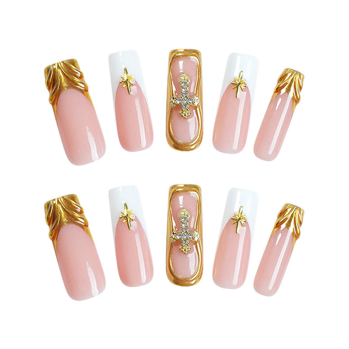 Creative Nail Art Set with Sparkling Gold Accents Stornfield