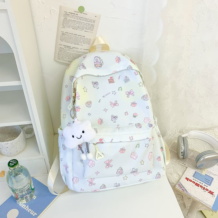 Playful Character Print Backpack
