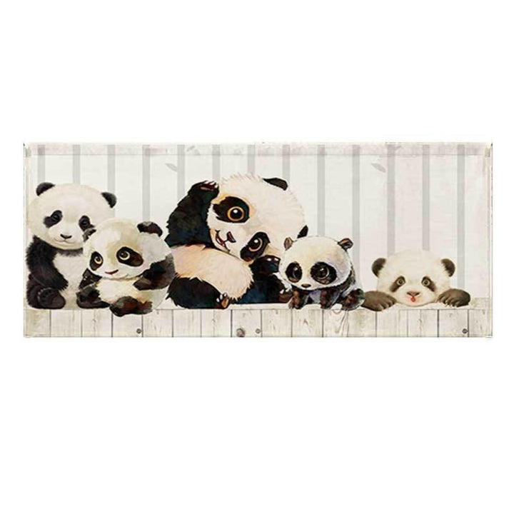 Illustrated Panda Family Canvas Wall Art for Nursery