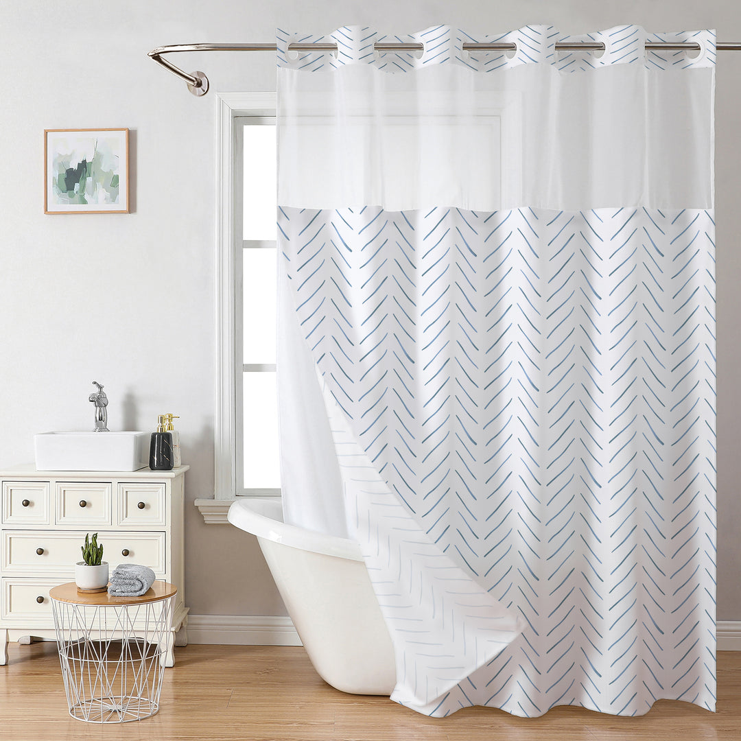 Herringbone Pattern Shower Curtain Stornfield