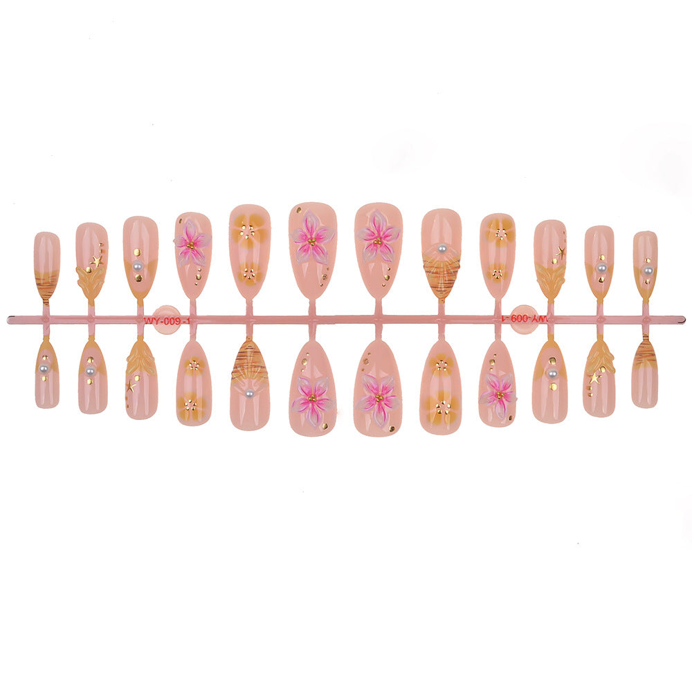 Decorative Floral Press-On Nail Set Stornfield