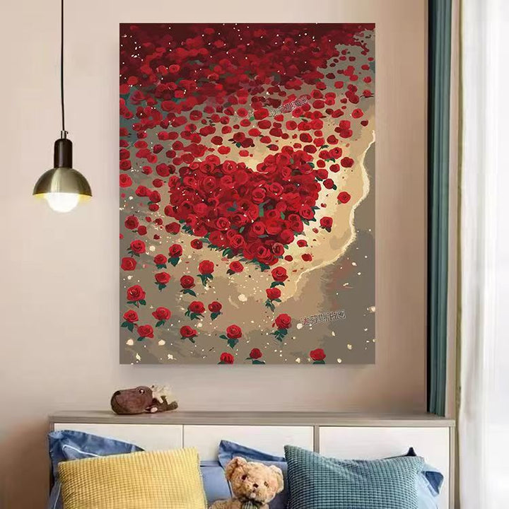 Heart and Floral Swirl Canvas Artwork Stornfield