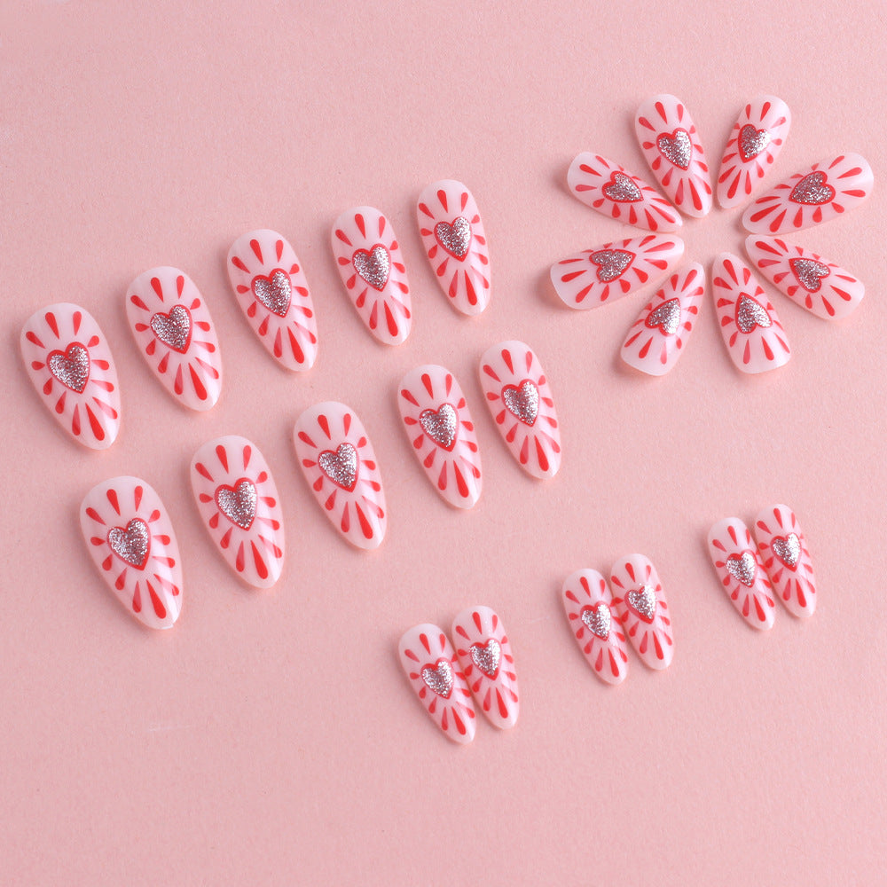 Decorative Heart-Themed Press-On Nails Stornfield