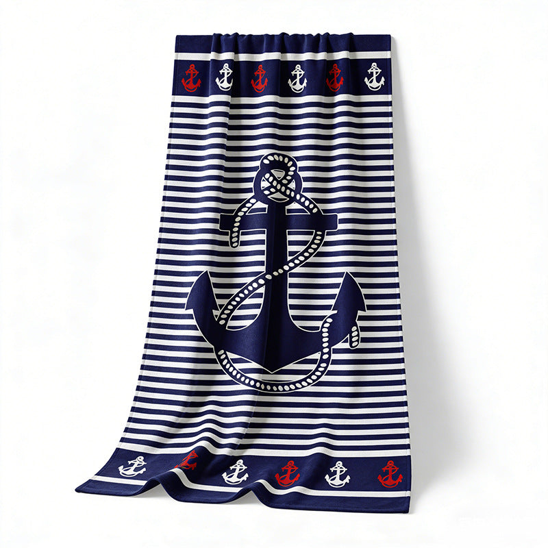 Beach towel with maritime anchor design Stornfield
