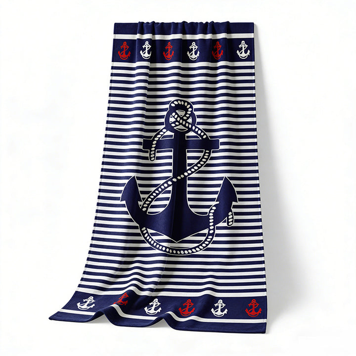 Beach towel with maritime anchor design Stornfield