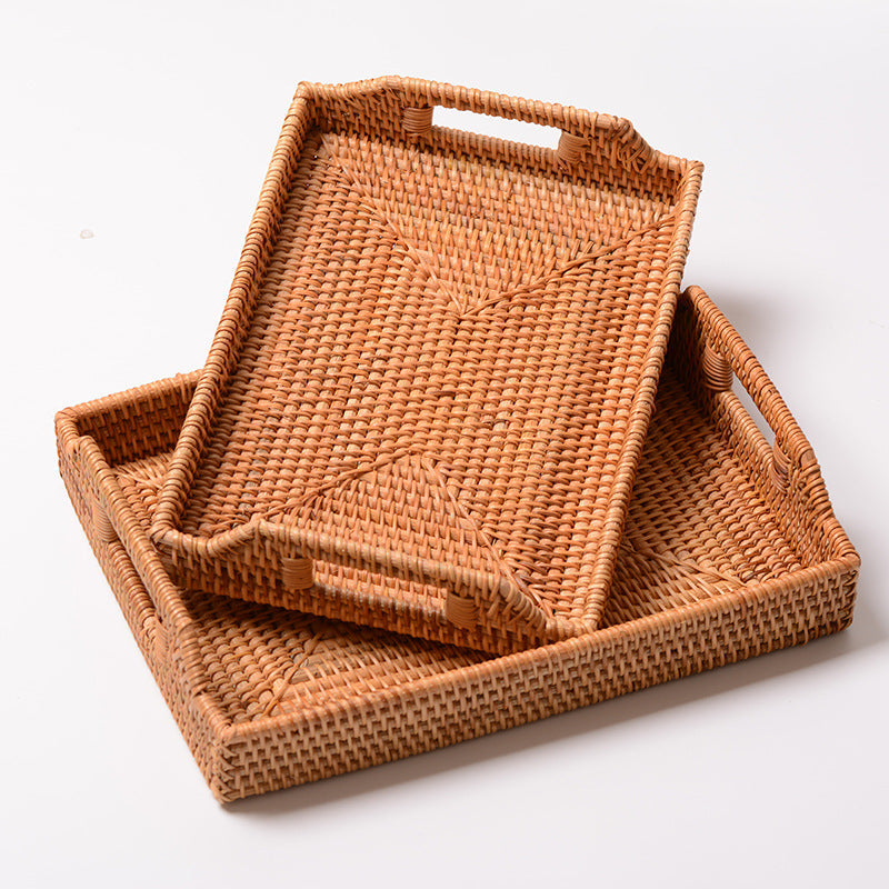 Women's rectangular serving tray made of woven natural material Stornfield