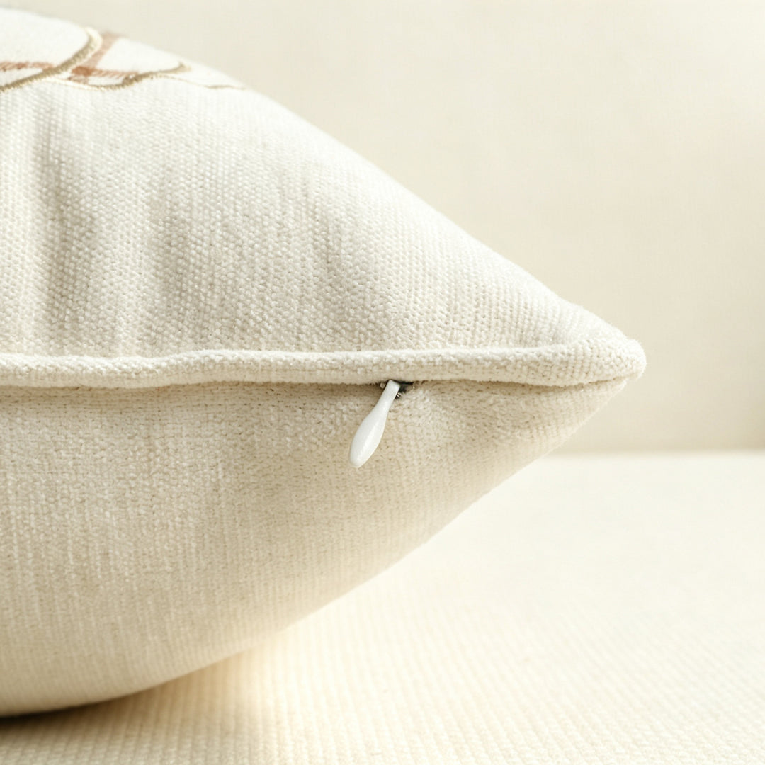 Embroidered Autumn Pumpkin Decorative Throw Pillow