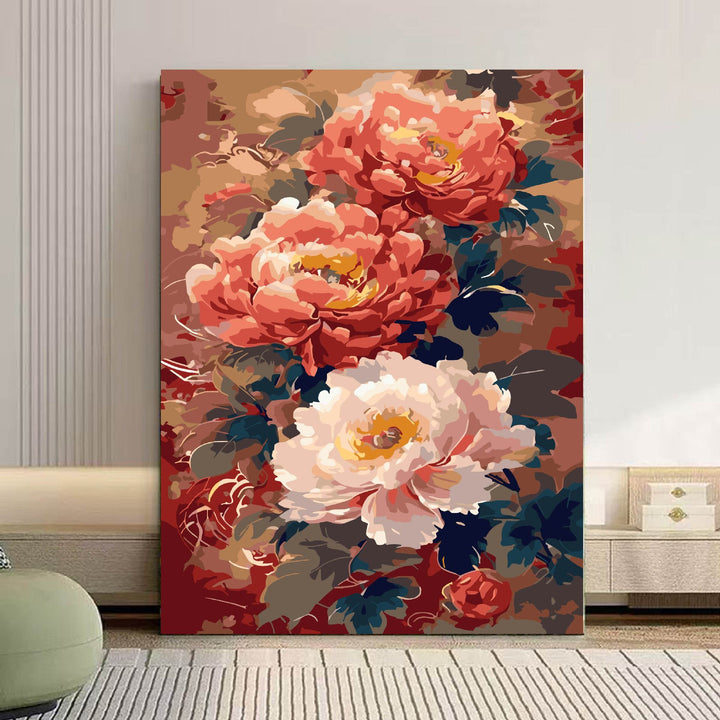 Cozy Cat and Floral-Themed Canvas Art Stornfield