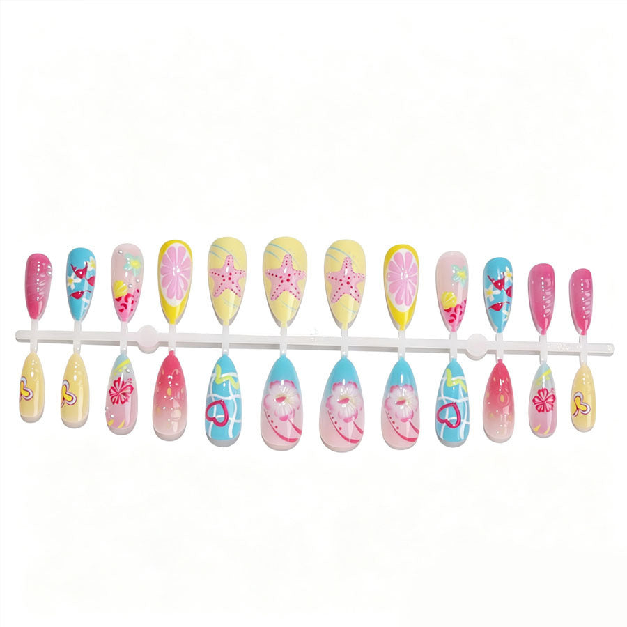 Creative nail art set with colorful summer motifs Stornfield