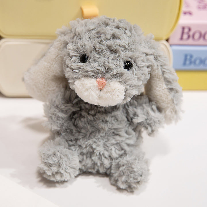 Plush Sitting Bunny Comforter with Microfiber Curly Fur Weighted Huggable Core & Embroidered Face Stornfield