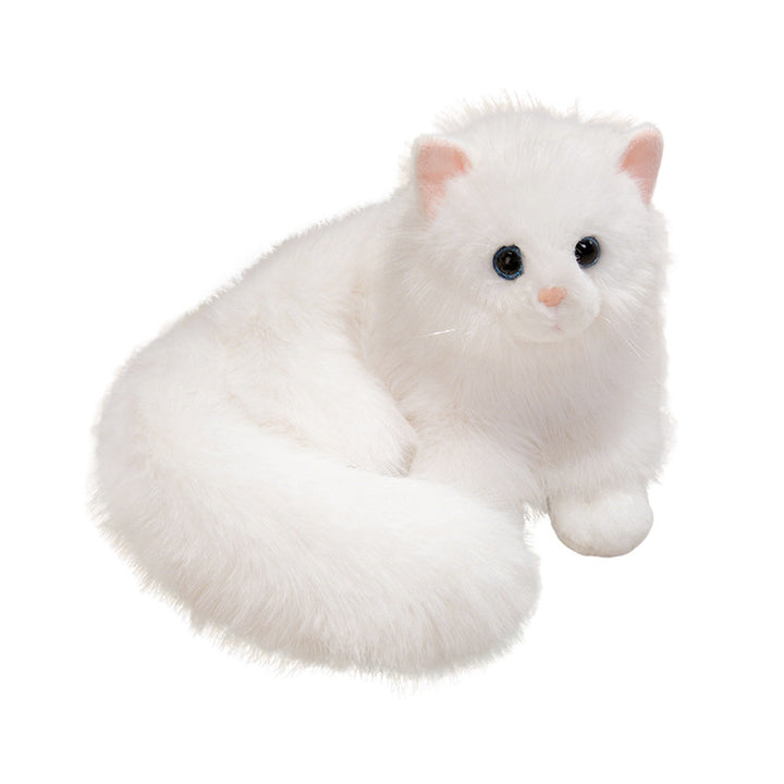 Realistic Long-Haired Plush Cat Decorative Cuddle Toy with Oversized Fluffy Tail Stornfield