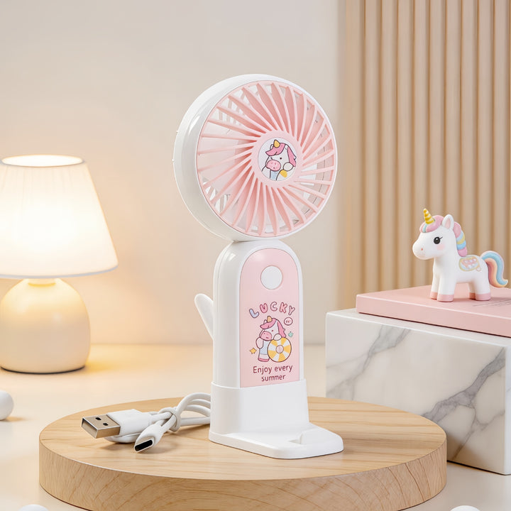Women's Portable USB Hand Fan with Cute Stornfield Design