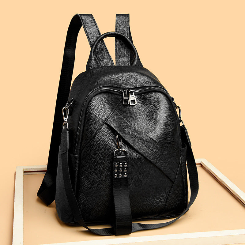 Vintage-Inspired Textured Leather Backpack Stornfield