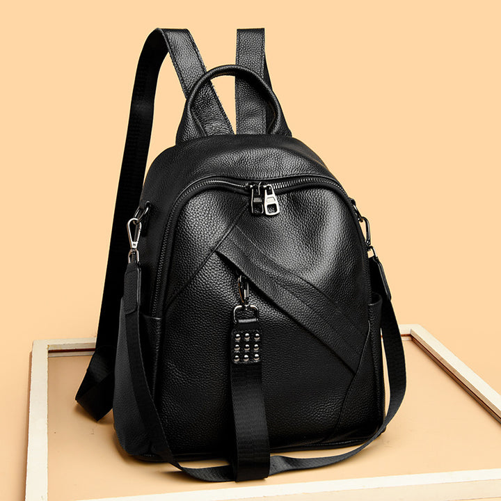 Vintage-Inspired Textured Leather Backpack Stornfield