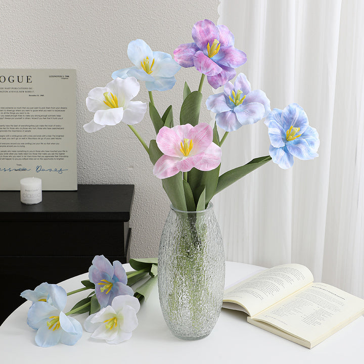 Artificial tulip blossom with detailed petals