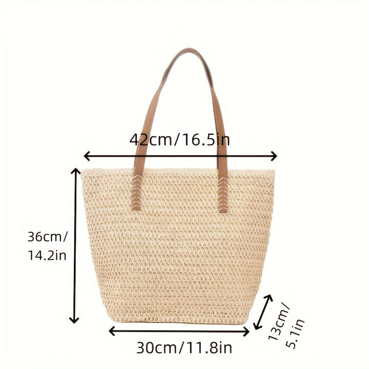 Handmade basket bag with elegant leather handle Stornfield