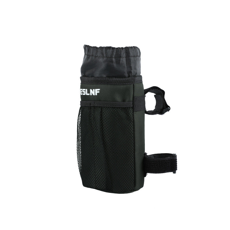 insulated bike bottle holder with adjustable Velcro straps and mesh pocket Stornfield