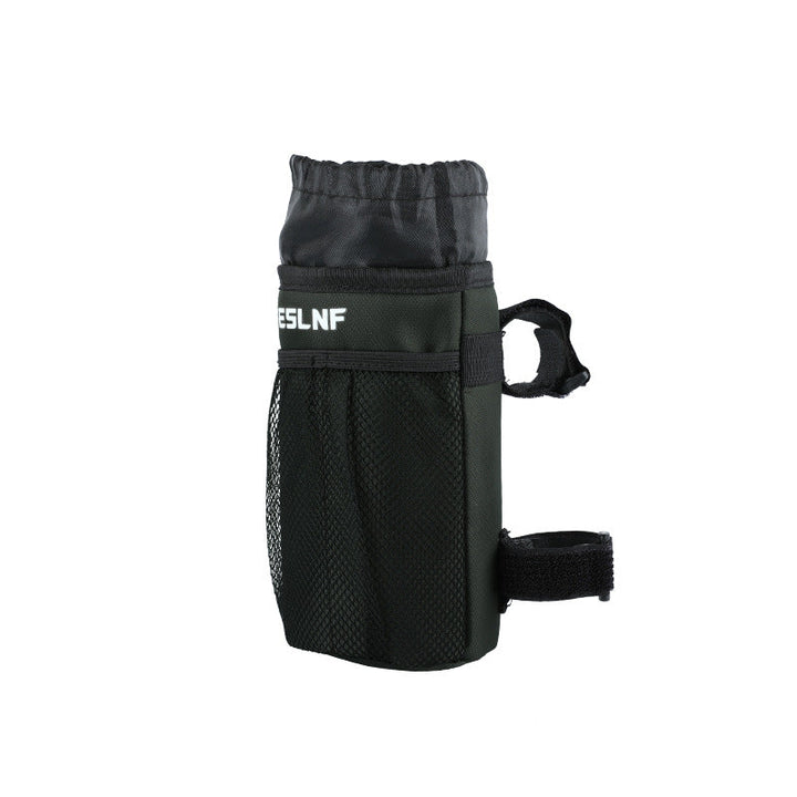 insulated bike bottle holder with adjustable Velcro straps and mesh pocket Stornfield