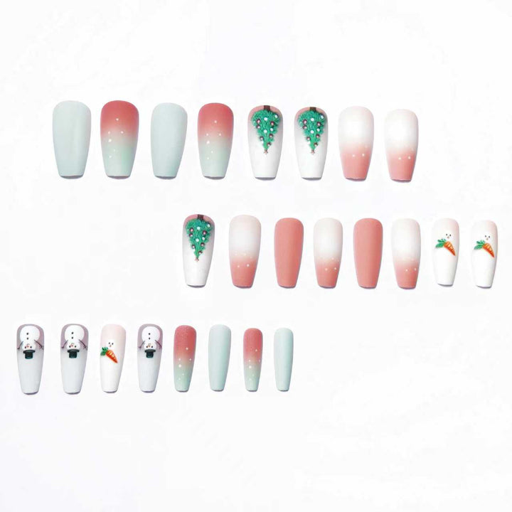 Artificial nails with winter snowman design Stornfield