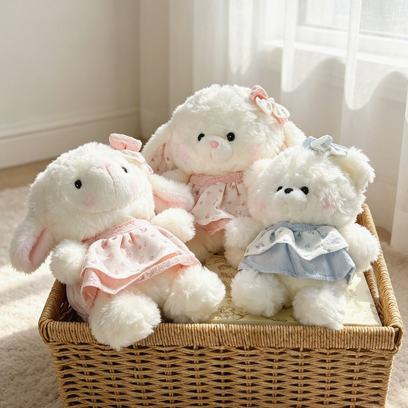 Plush Bunny Dress-Up Sitting Cuddler with Floppy Ears and Embroidered Face Stornfield